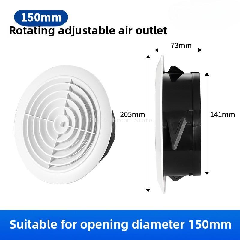 6 Types White Air Vent Extract Valve Grille Air Circulation Vents Cover 100/150mm Round Ducting Ventilation Cover Various Shapes