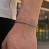 2pcs Stainless Steel Bracelet for Men,Silver Color Wheat Chain Figaro Chain Link Bracelets,Hip Hop Trend Jewelry Gift