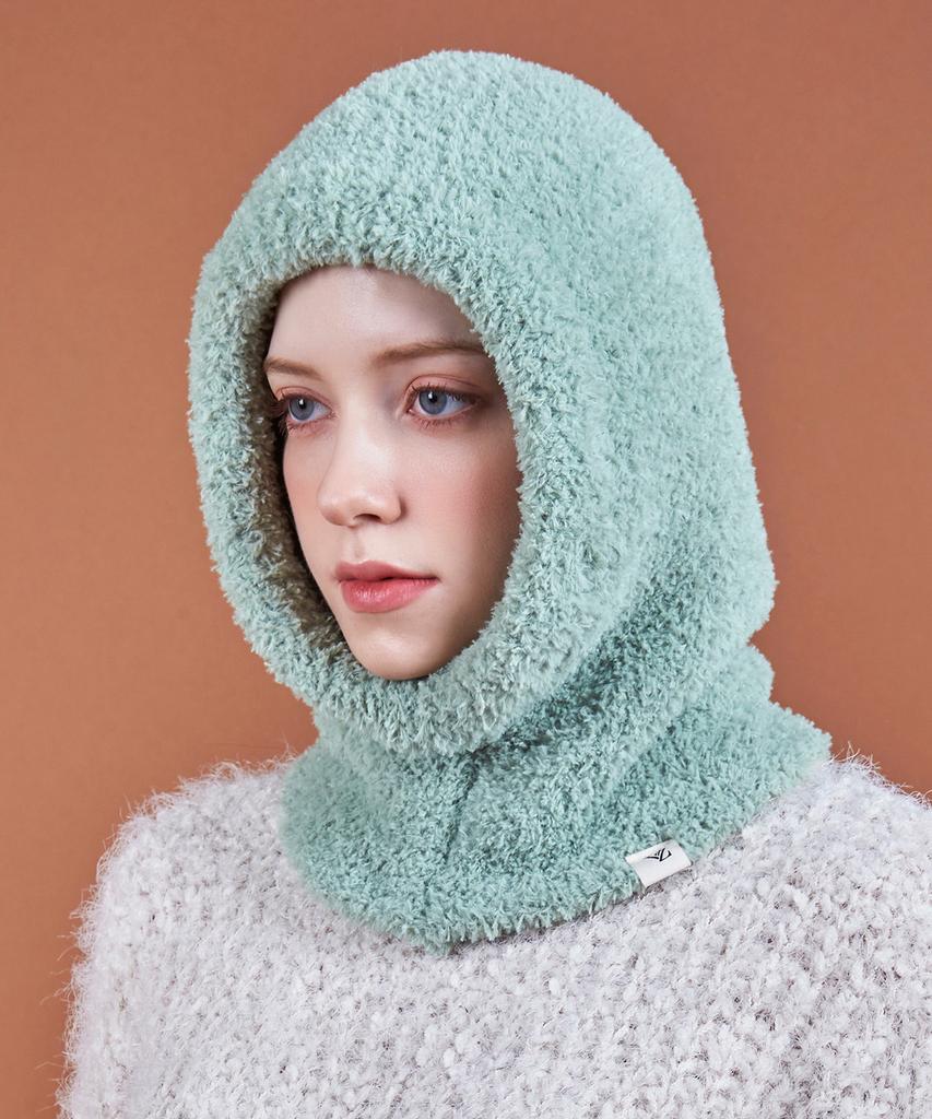 Bajal Monogram Label Soft Knit Balaclava Light Green