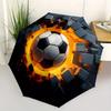 Breaking Through: Soccer Ball Wall Breaker DesignUmbrella, Portable 3-Fold Compact Umbrella for Men & Women Gift