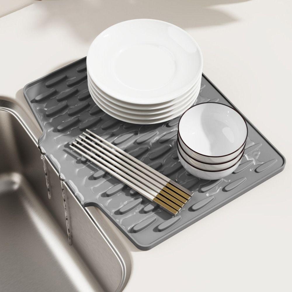 2pcs Shock-absorbing Pot Pad Heat-insulating Kitchen Utensil Pad Slope Dish Drying Mat  Dinner Table