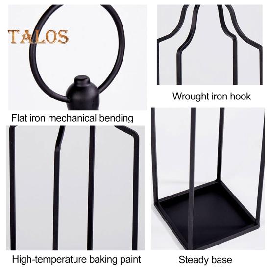 Farmhouse Candle Lantern Black Coated Metal Lantern Candle Holder Desktop Open Candle Lantern for Living Room Coffee Table Front Porch