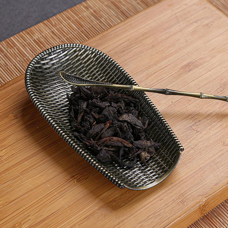 1set Handgefertigter Tee Legierung Retro-Stil Schlichtheit Langlebig Teeschaufel Antioxidation Kung Fu Teezubehör