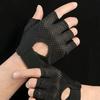 1 Paar Sommer Halbfingerhandschuhe Eisseide Atmungsaktiv Fitnessstudio Fitness Damen Herren Anti-Rutsch Polster Radfahren Fingerlose Handschuhe Fahrrad