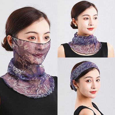 Seidenschal für Damen: Leichter Sonnenschutzschleier für Nackenschutz, Stilvolle Herbst-/Wintermaske