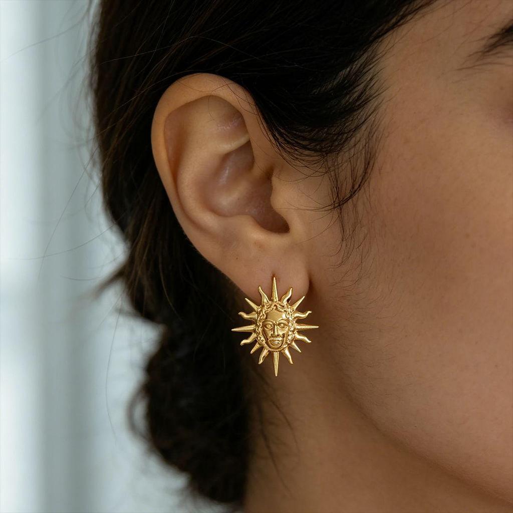 Exaggerated Sunflower Ray Earrings: Hip Hop Party Style, Everyday Versatile