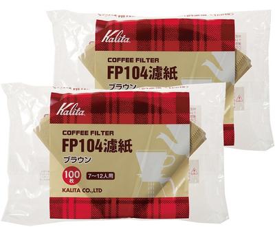 Coffee Paper Filter Trapezoid That Brings Out the Flavor, for 7 To 12 People, FP104 Filter Paper, 200 Sheets (100 X 2), Brown #17031,