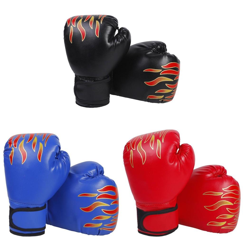 Tiger Flame Print Childrens Boxing Gloves Pu Material For Kids And Teens With Impact Protection For Training