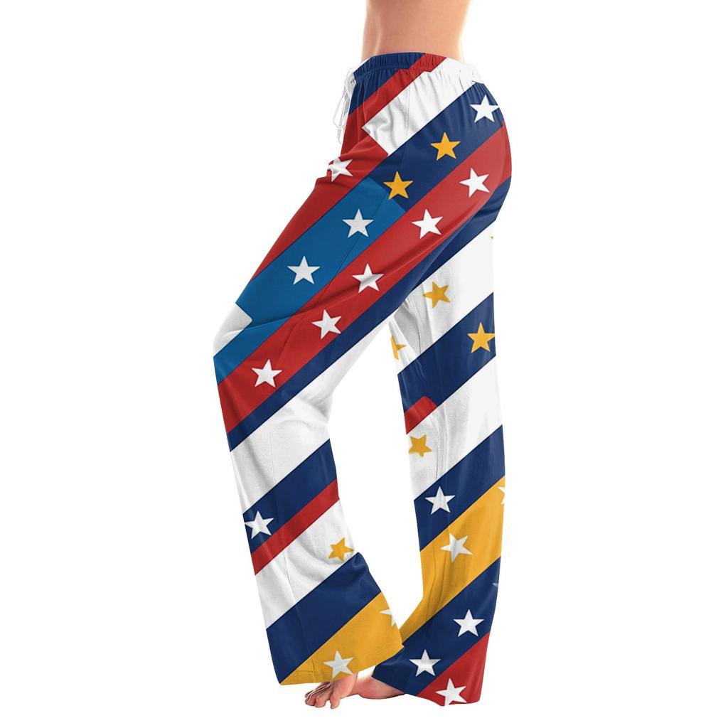 Damenmode Locker Lässig Unabhängigkeitstag Print Schlaghose