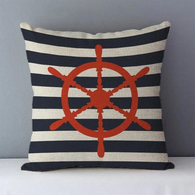 Home Decor Vintage Nautical Patterns Pillow Covers Pattern Cushion Cover Suitable for Sofa Bedroom Car Pillow Cover