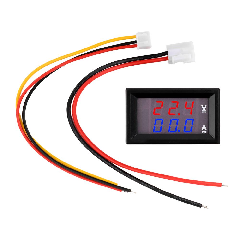 

DC 0-100V 50A Digital Voltmeter Ammeter Dual Display Voltage Detector Current Meter Panel Amp Volt Gauge Red Blue LED DC4-28.0V