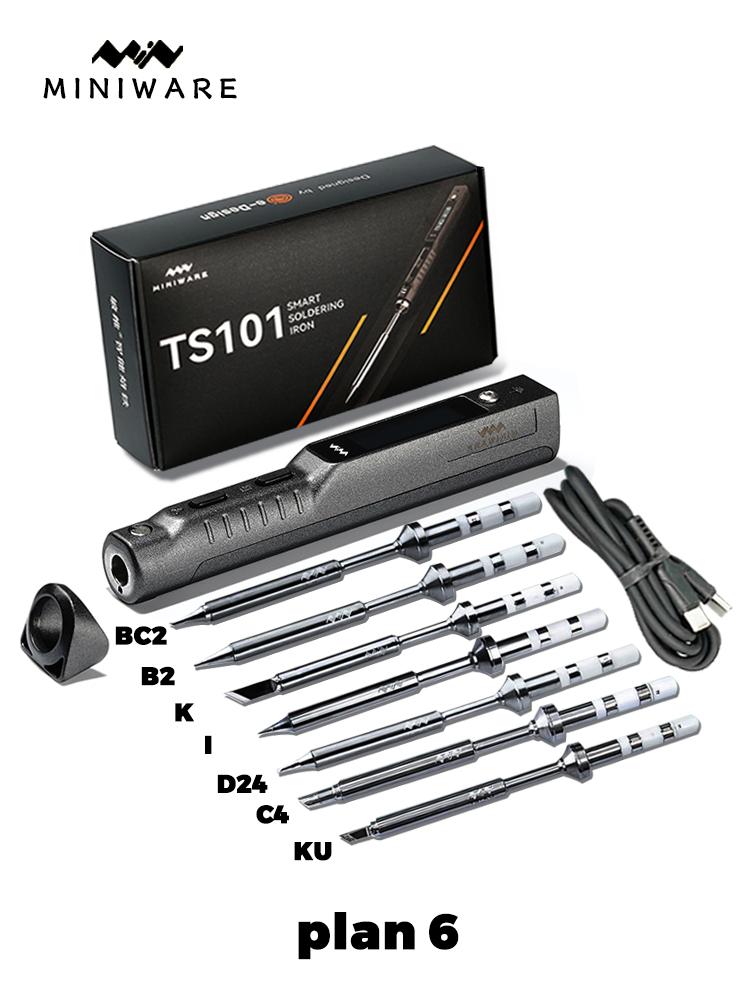Miniware TS101 Soldering Iron Electric 65W Temperature Programmed LCD New Upgraded TS100 With Soldering Tip Set