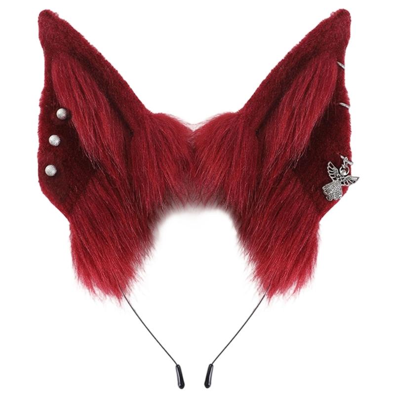 

Cats Ear Accessories Faux Hair Ears Hairband Furry Headbands for Halloween Party and Costume Event