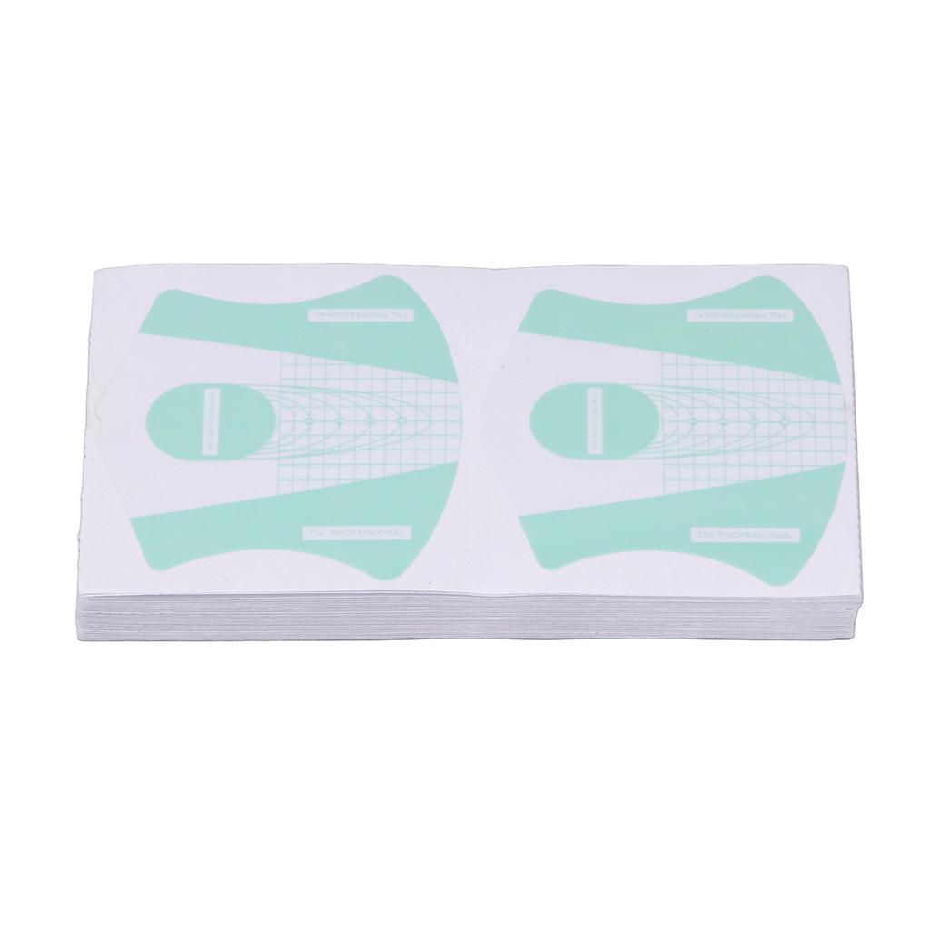 100pcs Reusable Nail Forms Self Adhesive Nail Extension Forms for Manicure Acrylic Nails Green