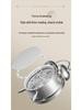Rechargeable Metal Bell Alarm Clock with Night Light - Super Loud Wake-Up Device for Bedsides, Ideal for Students and Elderly Rooms.