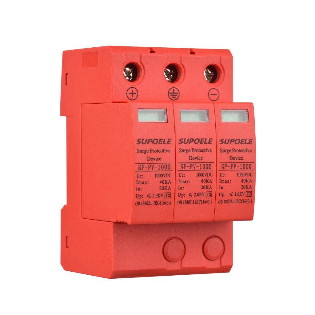 DC 1000V Surge Protective Device 3P 40KA Surge Arrester Photovoltaic PV Thunder Proof Protector