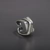 Adjustable Open Ring Men Women Vintage Geometric Irregular Wire Wrap Design Copper Statement