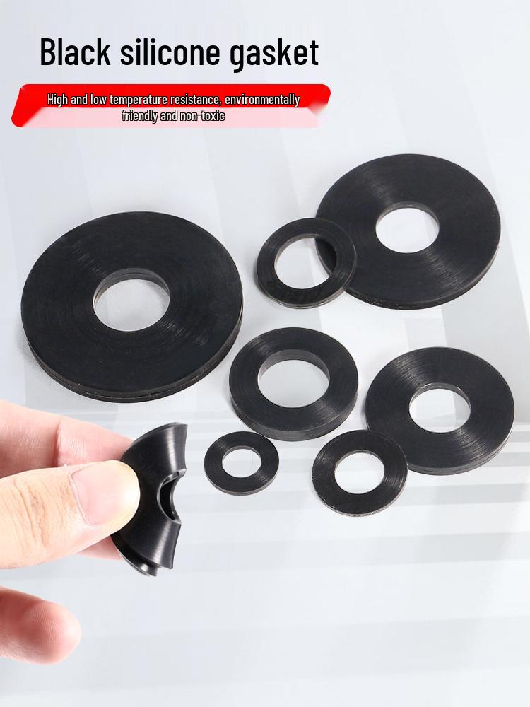 Soft Black Silicone Rubber Shock-Absorbing Waterproof Gasket Washer - High-Temperature Resistant Seal Ring.