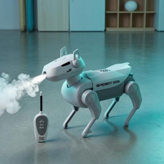 Remote Control Robot Dog Toy Mist Spray Interactive Electric Dog Toy Toddlers Boys Girls Walking Mechanical Puppy Toy