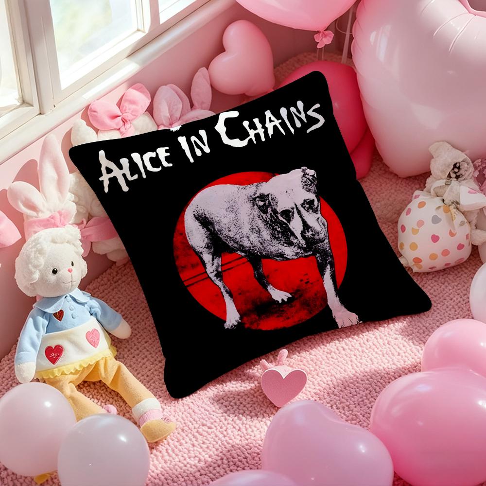 A-Alice In Chains Album Cushion Cover Pattern Printed Pillowcase for Living Room Sofa Cushion Cover & Bedroom Decor