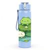 1PC Lotus Pond Frogs 750ml Color Plastic Sports Water Bottle Leakproof Flip Straw Lid Suitable for Sports Office Home Use