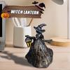 Home Halloween Witch Light Decoration Halloween Resin Witch Craft Decoration Table Centerpiece Ornaments Haunted House Decor