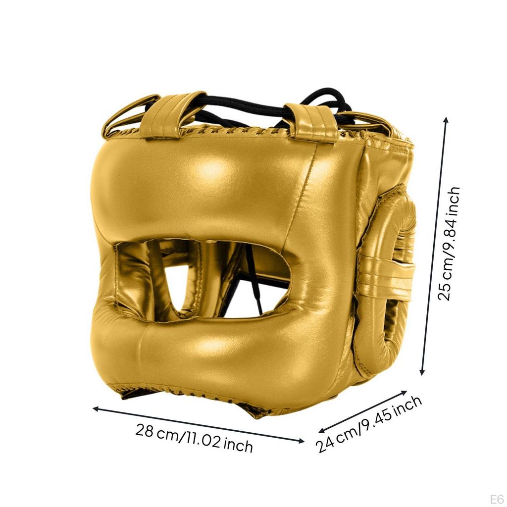 Boxing Headgear with Cheek Protectors | Full Coverage, Shock Absorbing L Black
