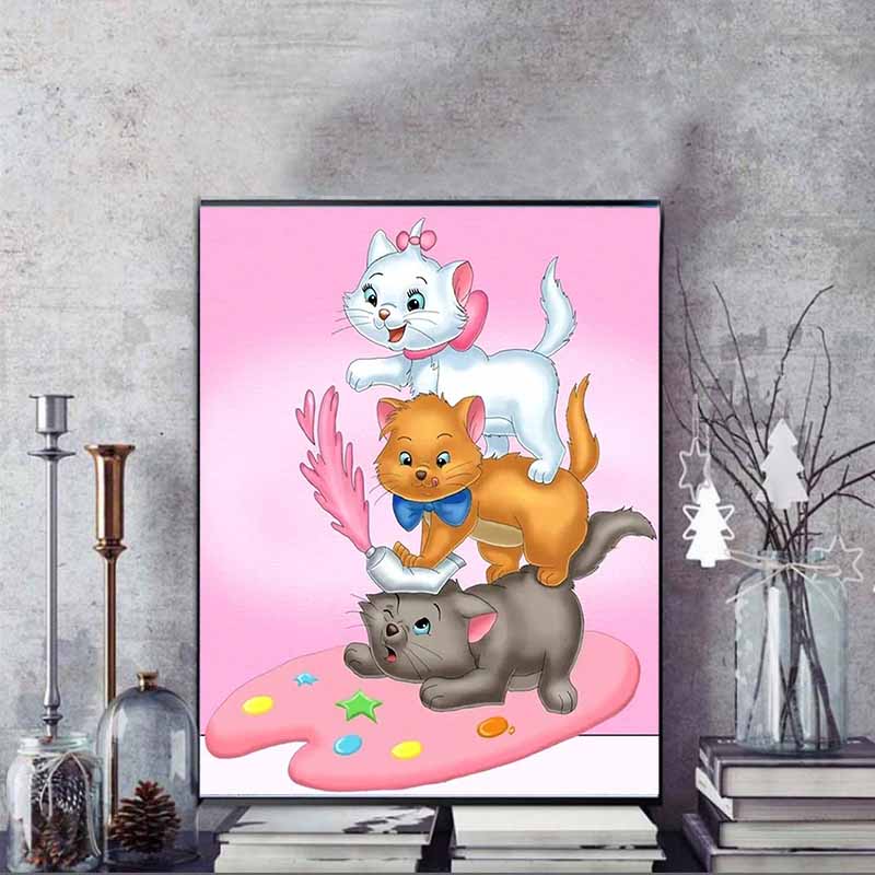 Disney Diamond Painting Mary and Her Three Siblings Illustration Mosaic Embroidery Diamond Painting Cross Stitch Home Decor 5D DIY