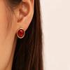 Retro Turquoise Stainless Steel Stud Earrings - Elegant & Unique Design for Women