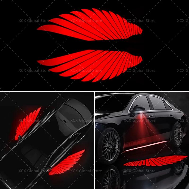 2PCS Car Angel Wings Light Welcome Lights Led Car Laser Lamp White Decoration Ambient Lamps Auto Accessories