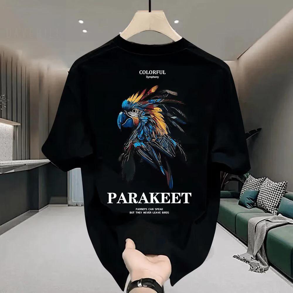 Men's Printed Summer T-shirt, Casual, Breathable and Comfortable 100% Pure Cotton T-shirt, Hip-hop Streetwear