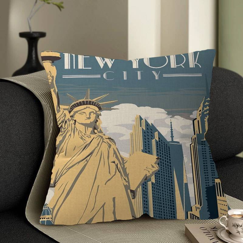 World Cities Travel Cushion Cover Pillowcase Upholstery Sofa Throw Pillow Home Decor Pillowcas