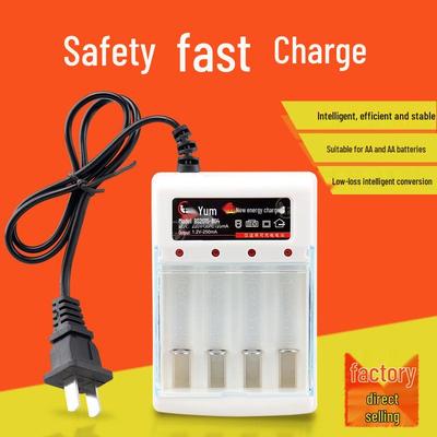 4-Slot AA/AAA NiCd/Lithium Battery Charger with Overvoltage Protection
