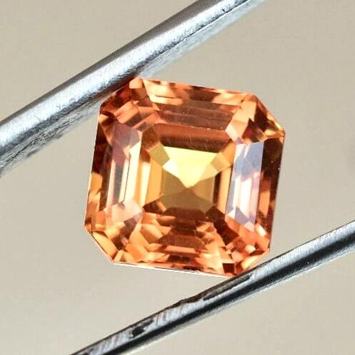 Natural Padparadscha Sapphire 8.60 Ct Asscher Certified Stunning Loose Gemstone