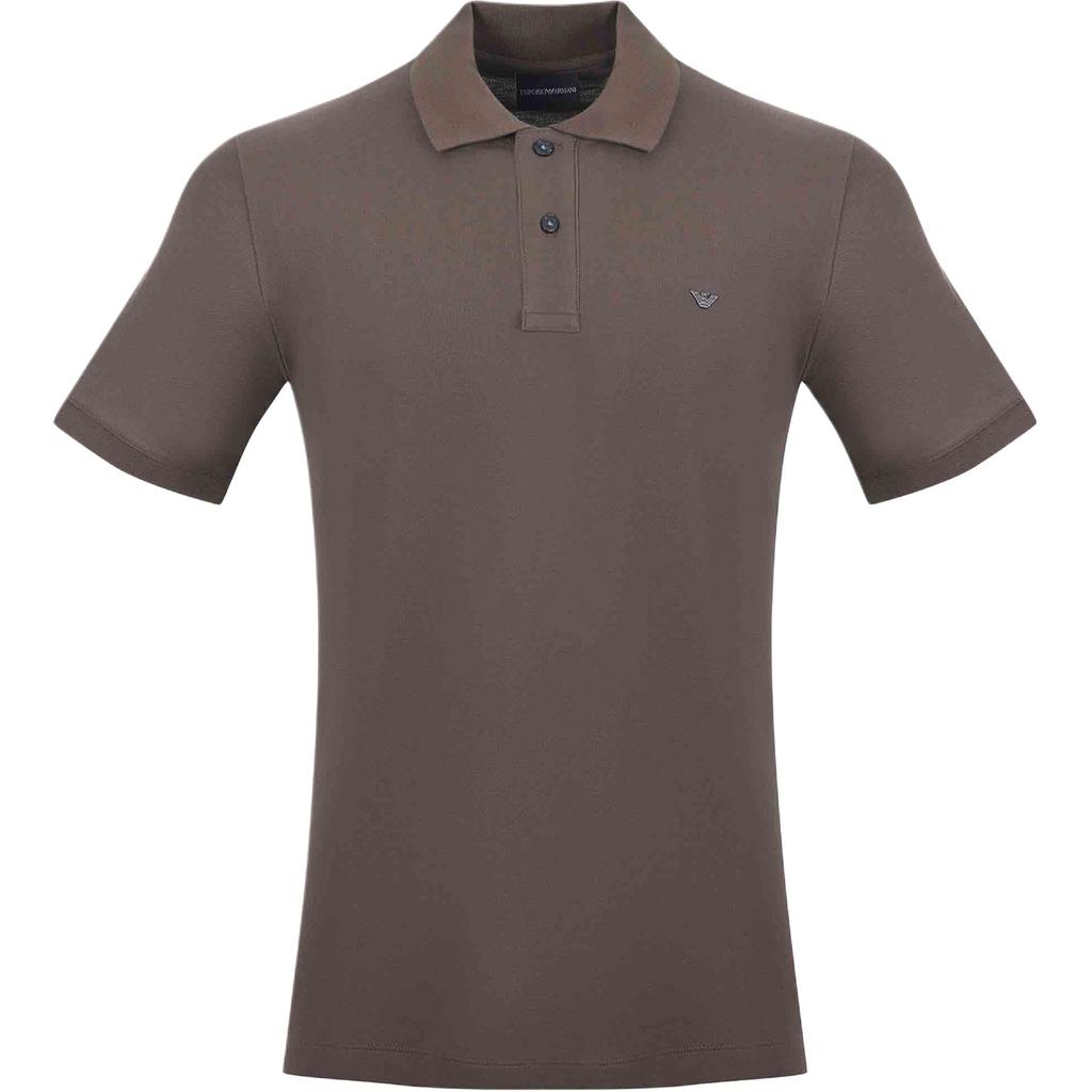 Emporio Armani Solid Cotton Ribbed Collar Polo Shirt Men Tops EM005239-AF10497-U6200
