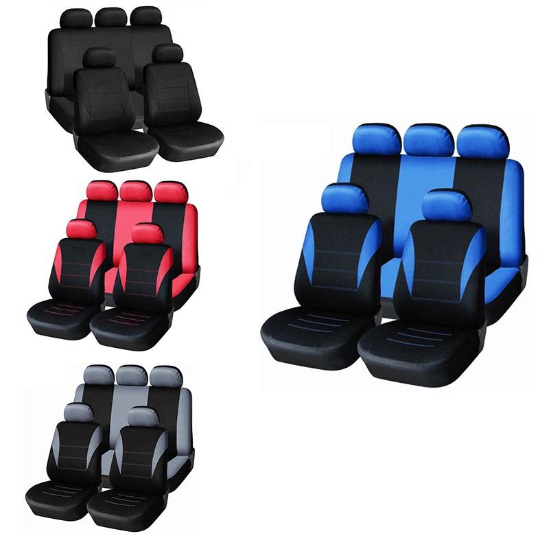 Car Seat Universal Covers Front Rear Head Rests Full Set Auto Seat Cover