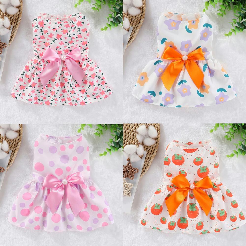 Spring Summer Cat Princess Dress Pet Sunflower Skirts Pet Clothes Comfortable Soft Puppuy Dogs Cats Dress