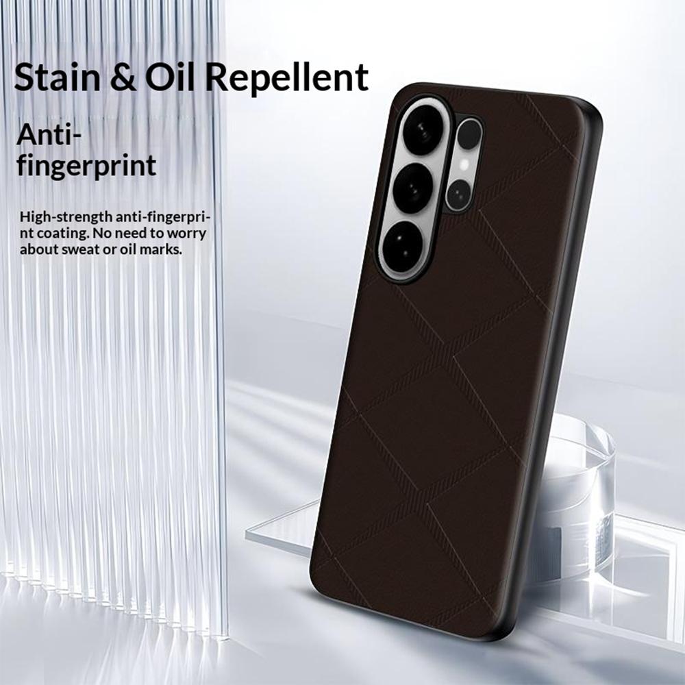 For Samsung Galaxy S24 Ultra Case X-Patterned TPU PU Leather PC Anti-Drop Phone Cover