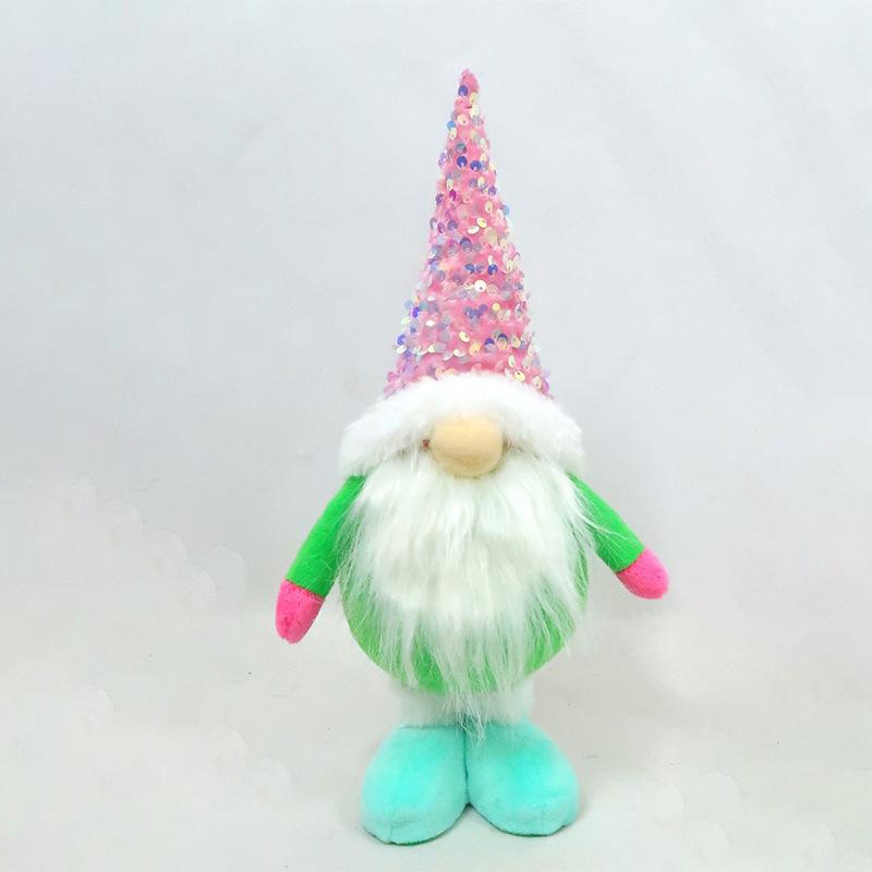 Telescopic long-legged plush doll creative Christmas ornament ornament cartoon Santa Claus shape fabric doll