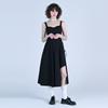 Wove Moment Asymmetrical Drape Maxi Dress Black Wbcsop006Bk