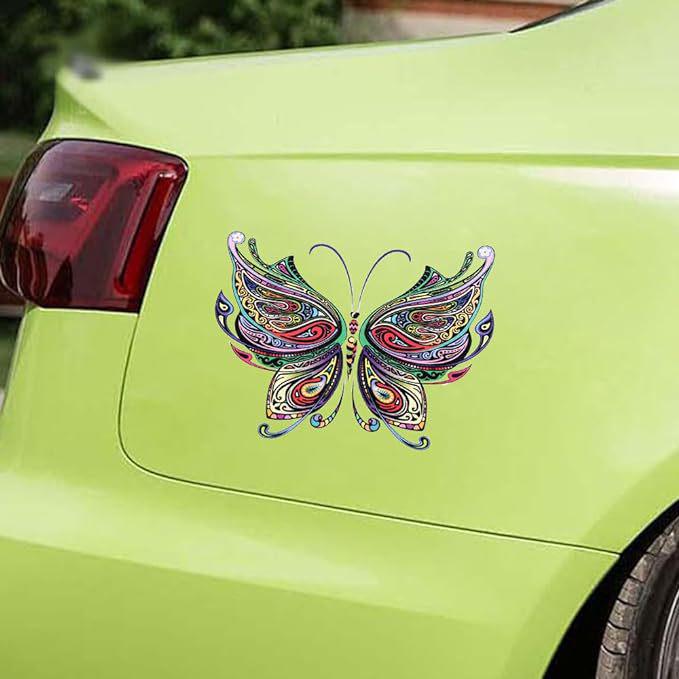 Lion & St. Mark's Basilica Glass Car Decal (Butterfly)