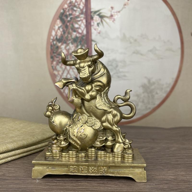 Fortune and Wealth Ox Home Decor Ornament Prosperous Ox Office Decoration Store Opening Craft Gift