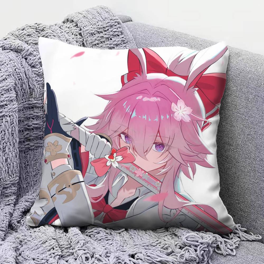 Evanescia Honkai Star Rail Game Anime Girl Pillow Covers Home Sofa Cushion Covers and Aecorative Custom