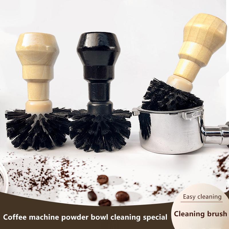 Professional Espresso Brush Brewing Head Coffee Machine Cleaning Brush Small Wood Handle Bar Counter Coffee Powder Clean Brush