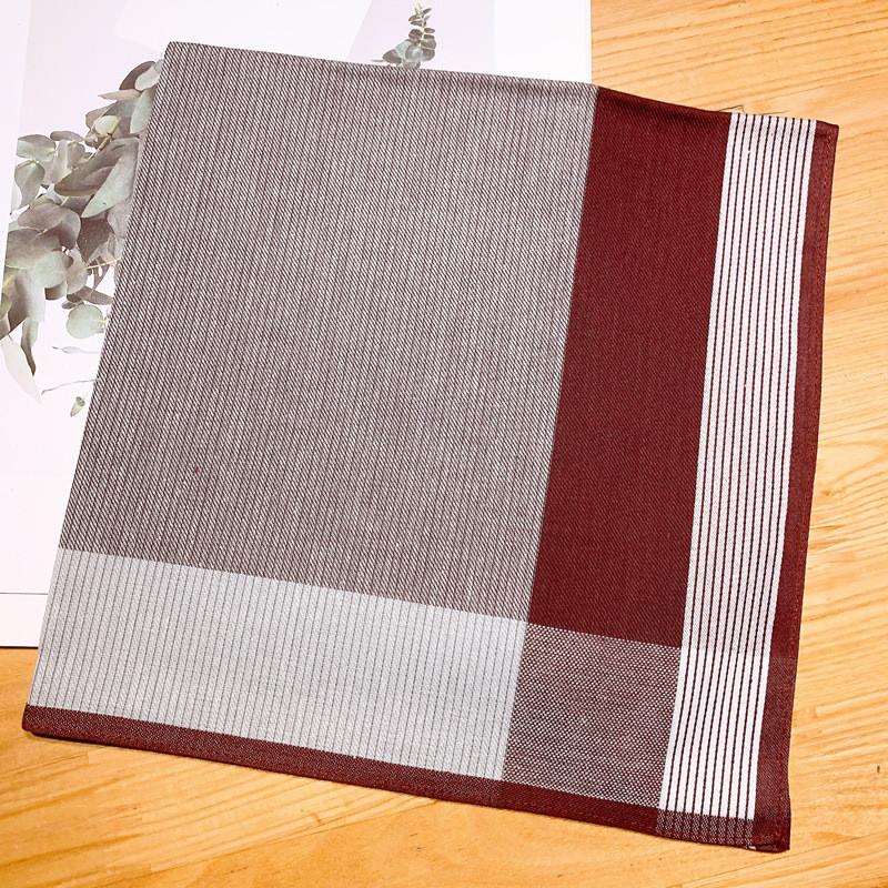 3Pcs 43x43cm Square 100% Cotton Sweat-absorbing Striped Men Pocket Wedding Party Business Chest Towel Handkerchiefs
