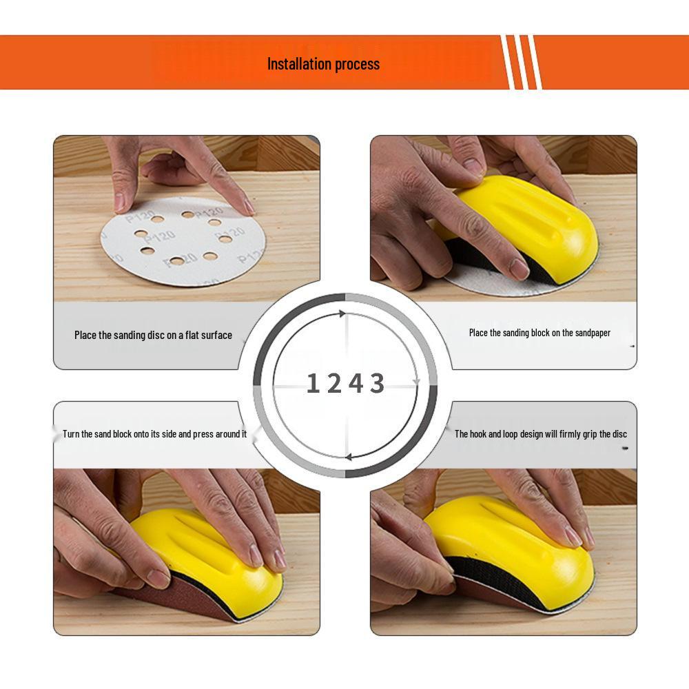 5-Piece Velcro Round Mouse-Shaped Sanding Blocks for Wood Furniture & Crafts Repair