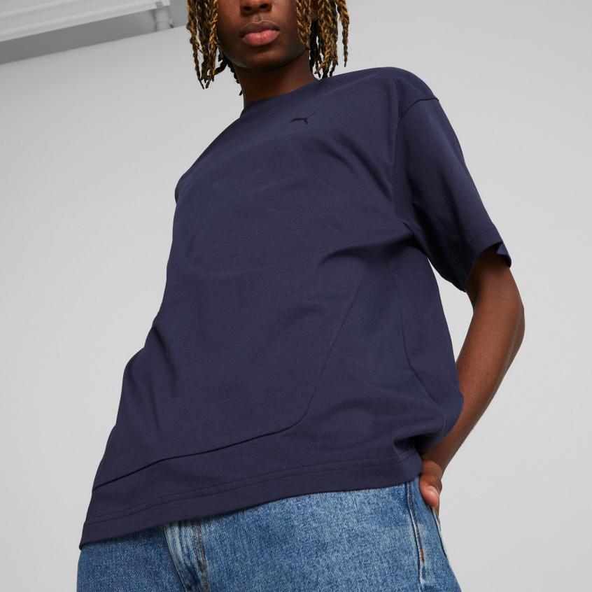 Puma Rad/Cal Loose Fit Crew Neck Short Sleeve T-Shirt Men Tops Navy-Blue 678341-06
