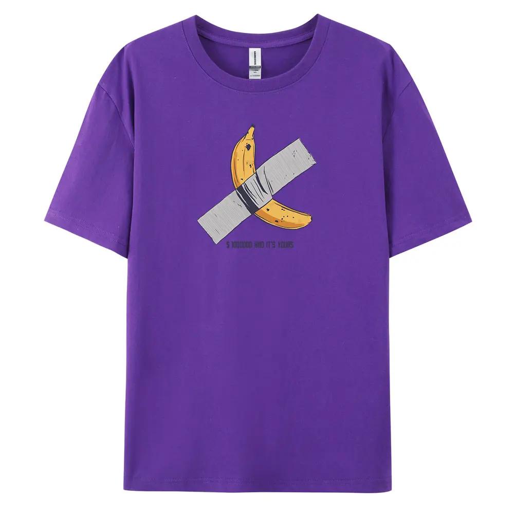 Banana Men's Casual Short-sleeved T-shirt with 100_ Cotton Fashion print Tees oversize men clothing graphic t shirts