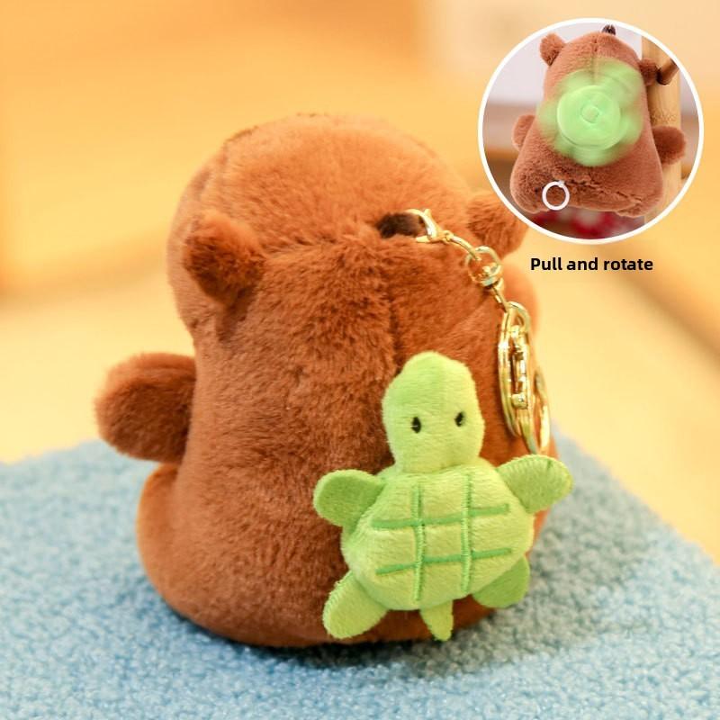 Capybara Plush Toy Rotating Turtle Keychain Gift For Girls