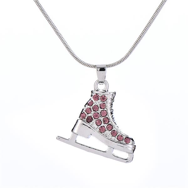 Lucktune Alloy Roller Skates Pendant Necklace for Women Ice Skating Shoes Crystal Zircon Choker Necklace Jewelry Winter Gift New